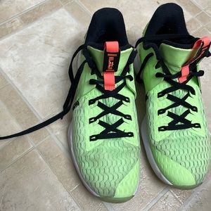 Nike green white and orange high top sneakers